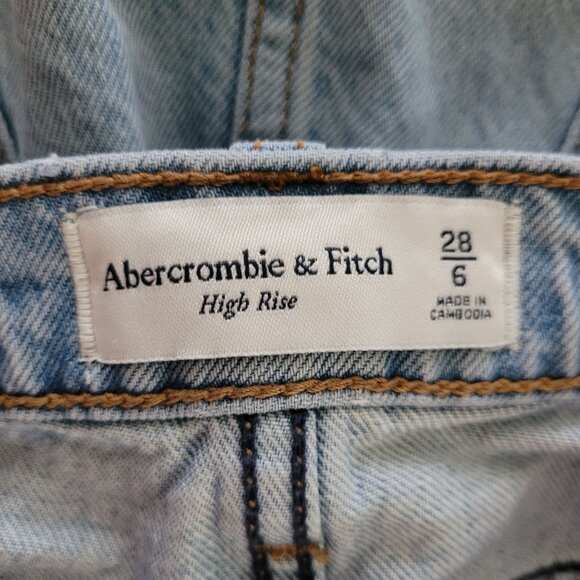 Abercrombie & Fitch High Rise Denim Midi Skirt Size 28/6 Light Wash 90s Y2K - Picture 3 of 8